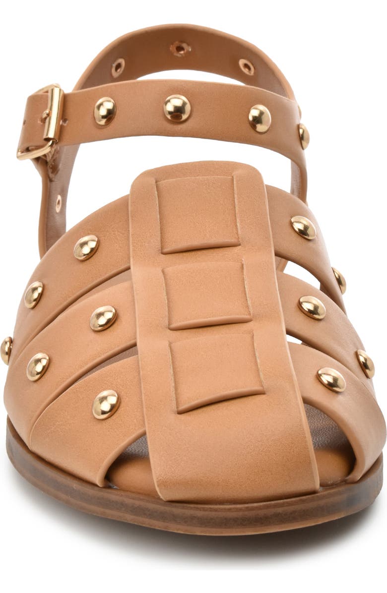 Catherine Catherine Malandrino Studded Fisherman Sandal, Alternate, color, Tan