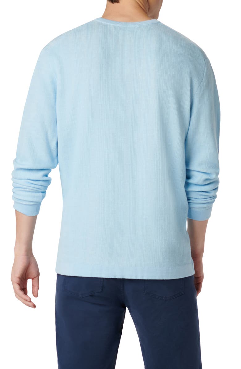 Bugatchi Cotton & Silk Crewneck Sweater, Alternate, color, Sky
