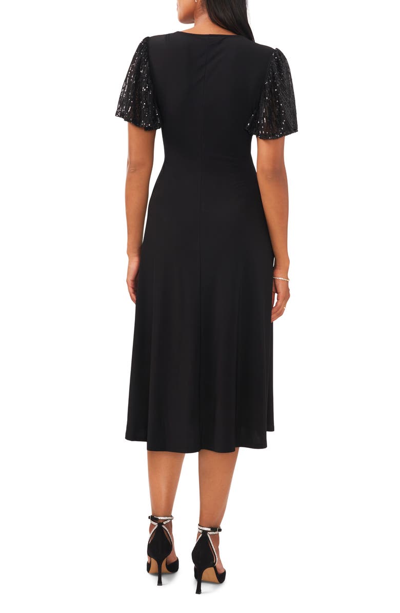 Chaus Embellished Short Sleeve Midi Dress, Alternate, color, 