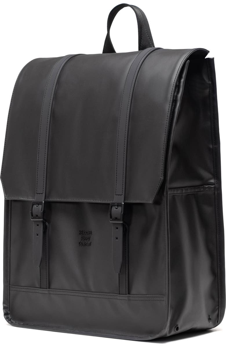 Herschel Supply Co. Survey Faux Leather Backpack, Alternate, color, Black