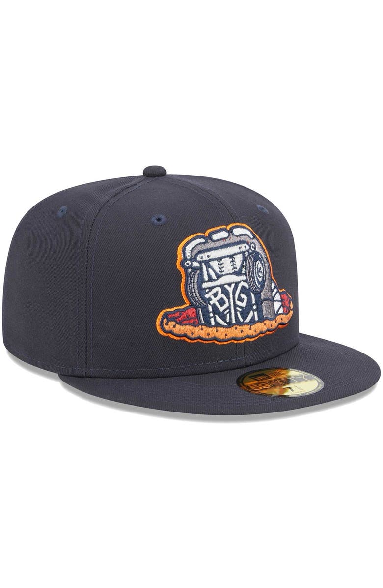 New Era Men's New Era Navy Bowling Green Hot Rods Theme Nights Bowling Green Sinkholes  59FIFTY Fitted Hat, Alternate, color, Navy