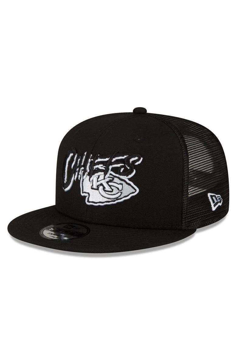 New Era Men's New Era Black Kansas City Chiefs Graffiti Script 9FIFTY Snapback Hat, Main, color,