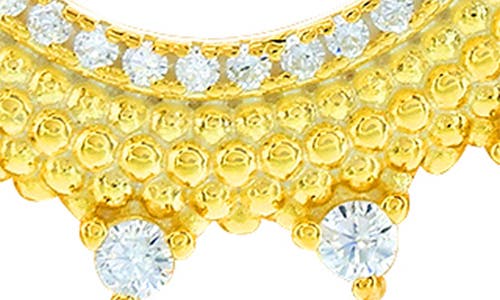 Suzy Levian Cubic Zirconia Milgrain Sunburst Frontal Hoop Earrings