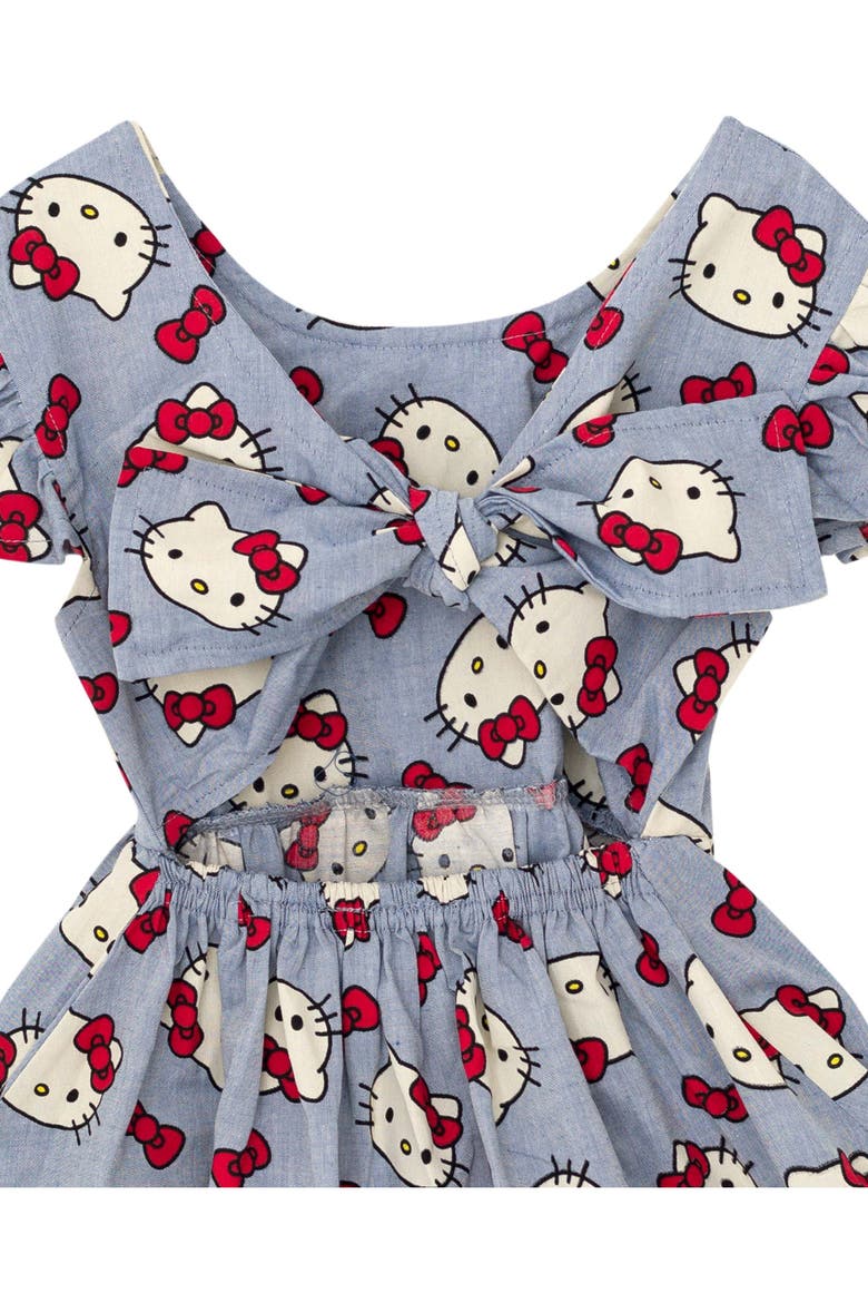 Flare Dress, Alternate, color, Hello Kitty Chambray