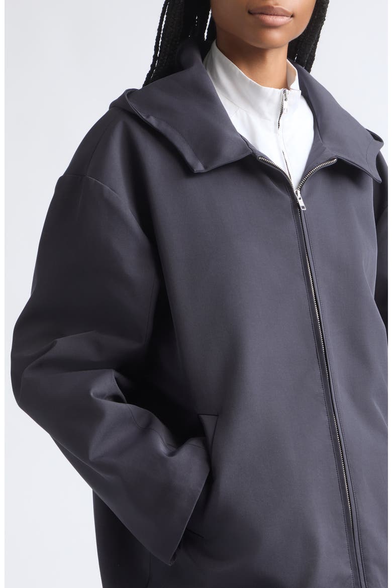 Double Layered Contrast Parka, Alternate, color, NAVY/ WHITE