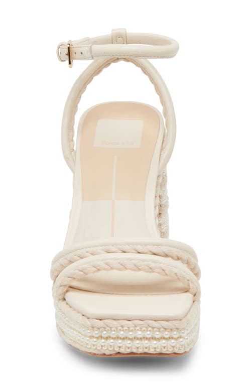 Dolce Vita Agnes Ankle Strap Platform Sandal In Bone Leather