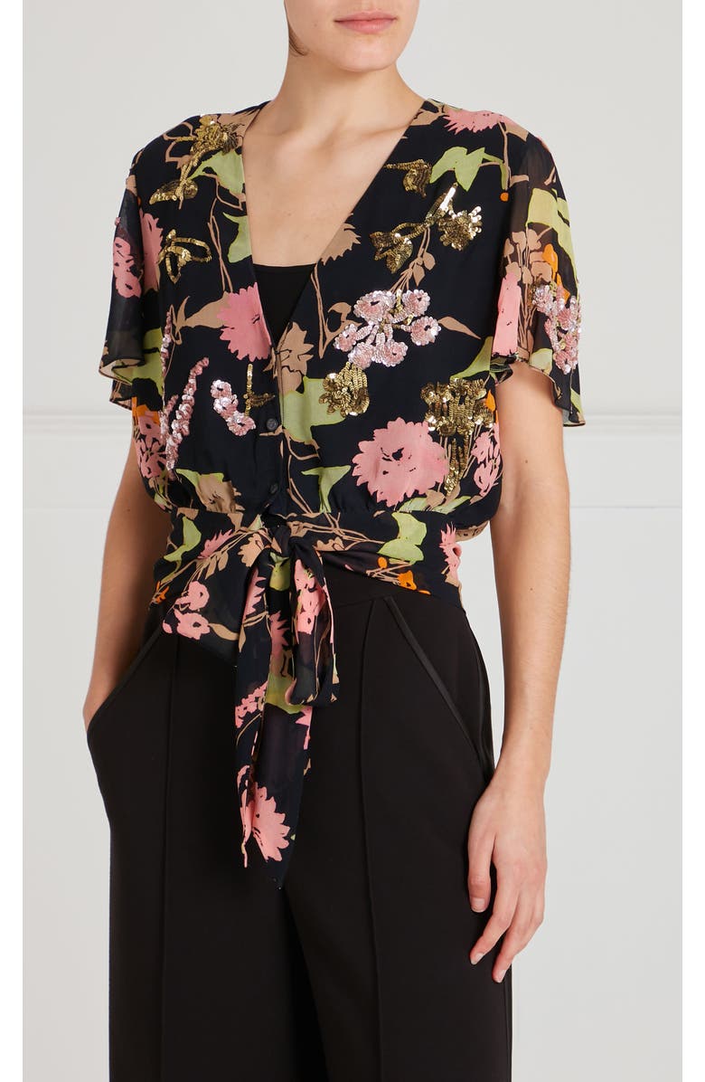 Temperley London Maisie Blouse, Main, color, Black Mix