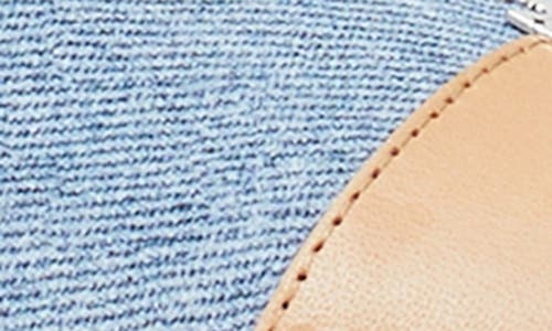 Tory Burch Bicolor Denim Ankle-wrap Espadrilles In Blue Cloud/naturale