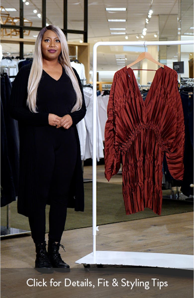 Pleated Long Sleeve Cocktail, sales video thumbnail