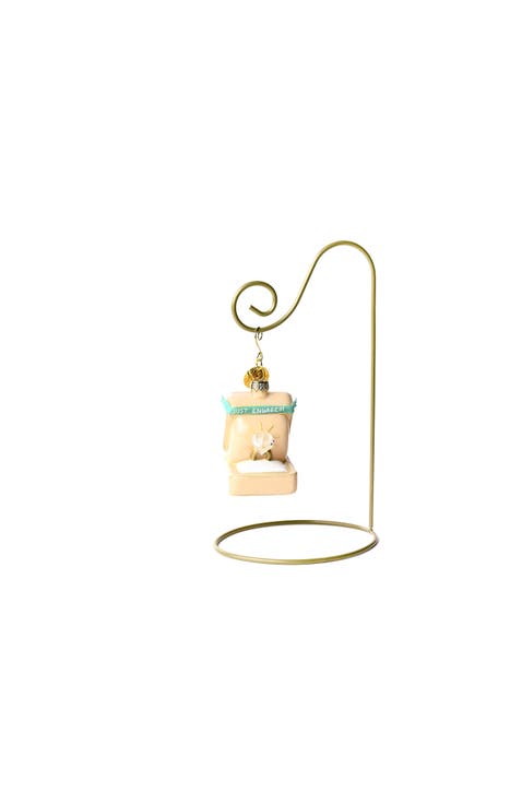 THE Ring Box Glass Shaped Ornament with Gold Stand