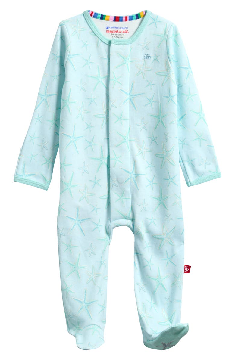 Magnetic Me Shine Bright Starfish Organic Cotton Footie, Main, color, 