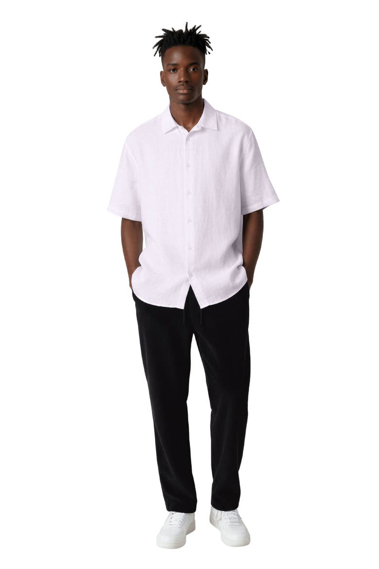 Box Linen & Cotton Camp Shirt, Alternate, color, PINK