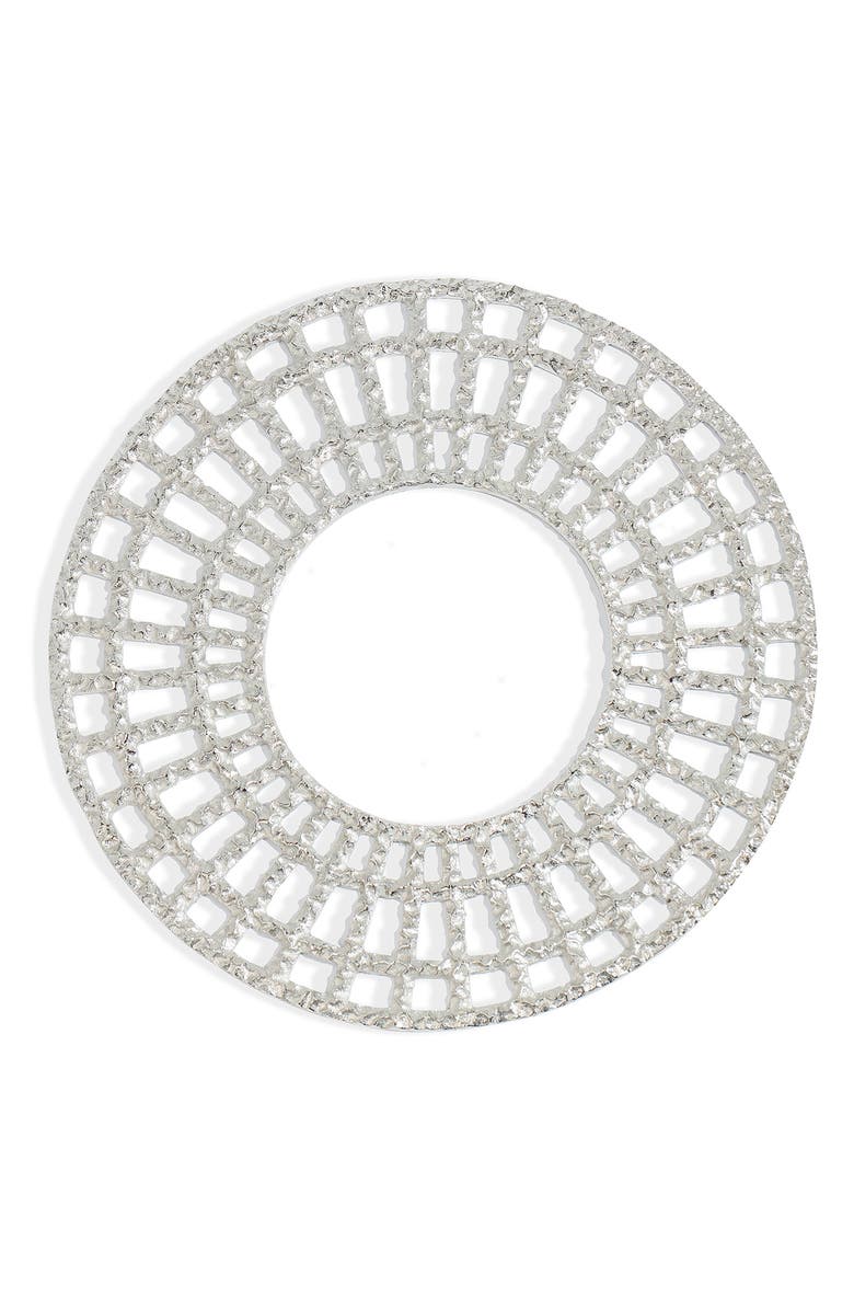 Tiramisu Celestial Lattice Platinum Charger Plate, Main, color, Silver