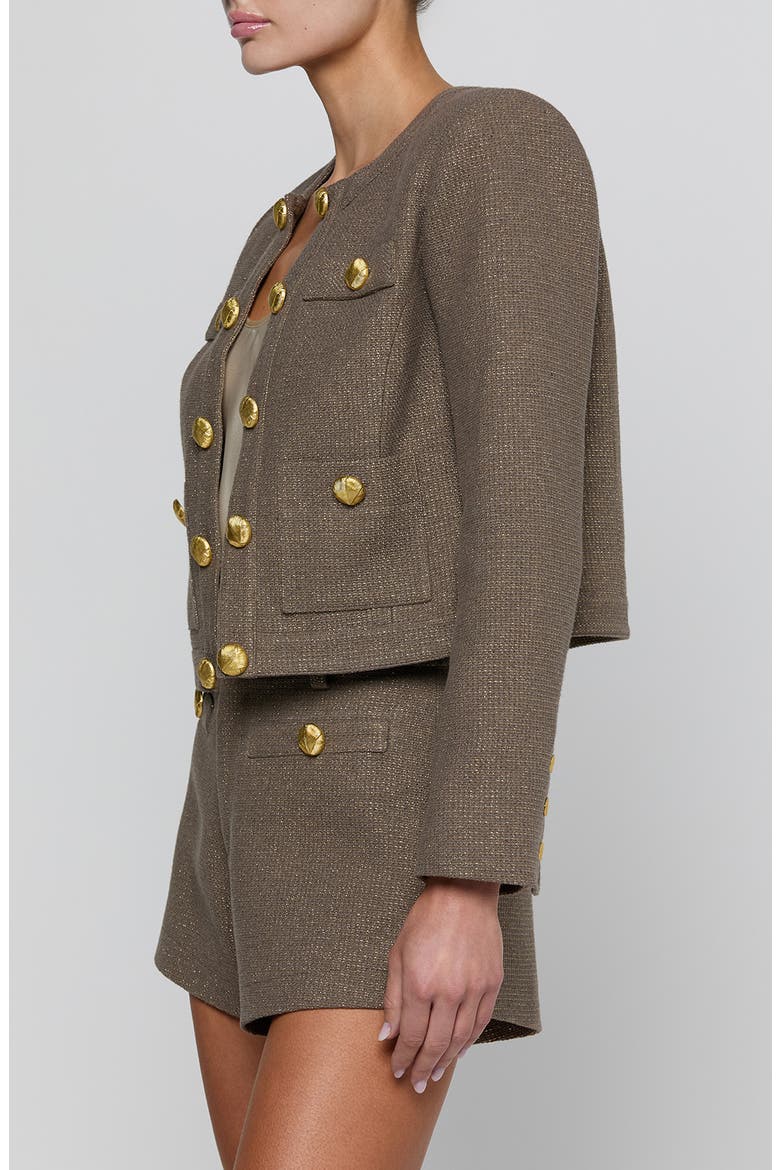 Kahlia Collarless Jacket, Alternate, color, MOTA/ LIGHT GOLD