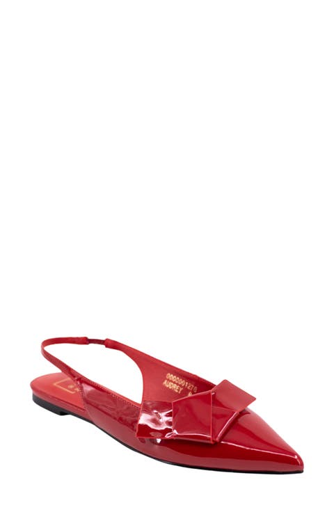 Audrey Pointed Toe Slingback Flat (Women)