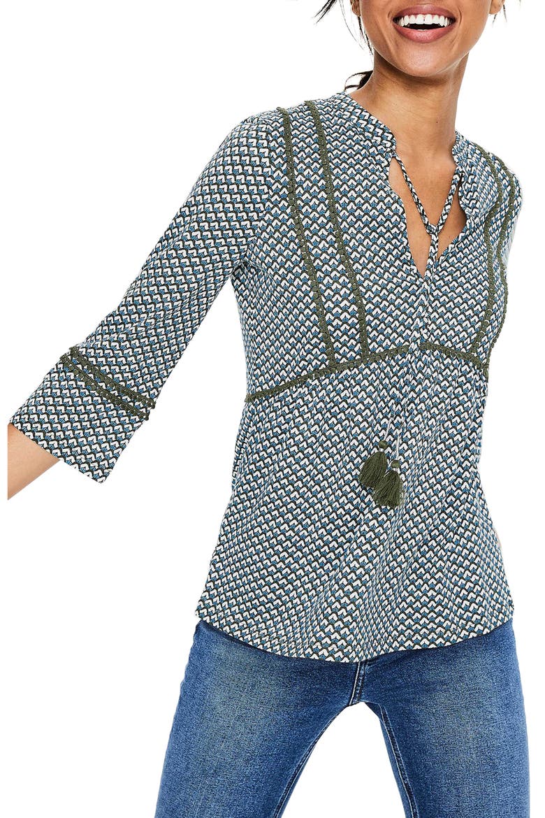Gemma Jersey Top, Main, color, HERON BLUE SKETCHY GEO