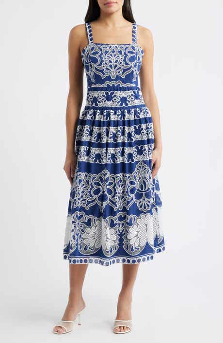 Drop Waist Lace Midi Sundress