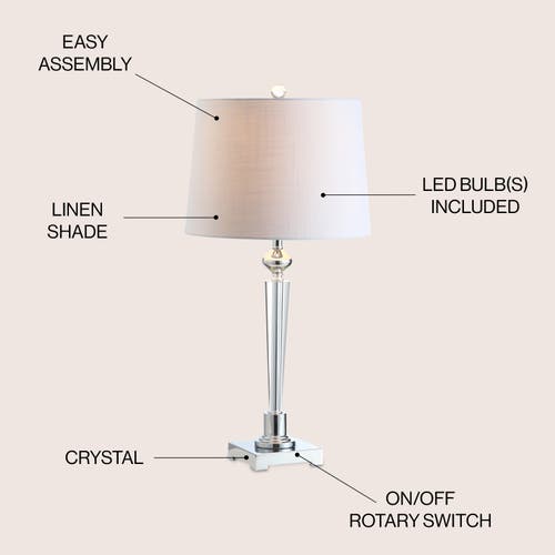 Jonathan Y Designs Dean 28in Crystal Led Table Lamp In Clear