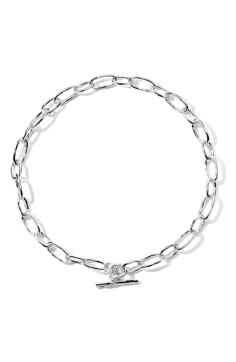 Ippolita Classico Faceted Oval Link Necklace, Main, color, Silver