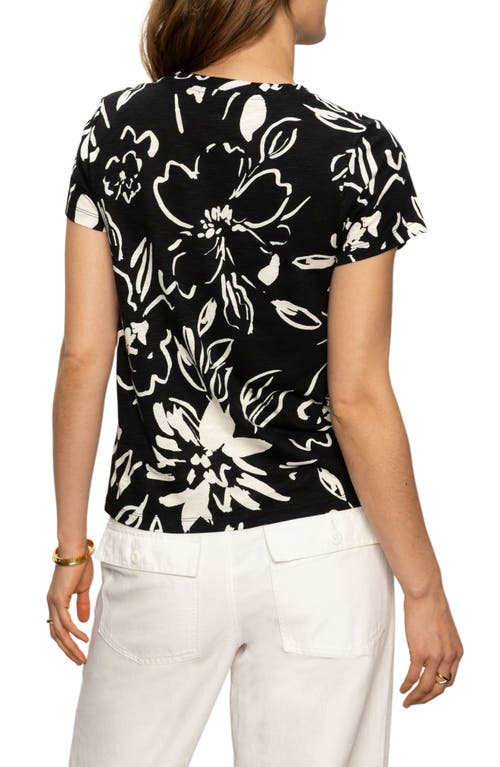 Sanctuary The Perfect Geo Print Cotton Blend Knit Top In Black Ink