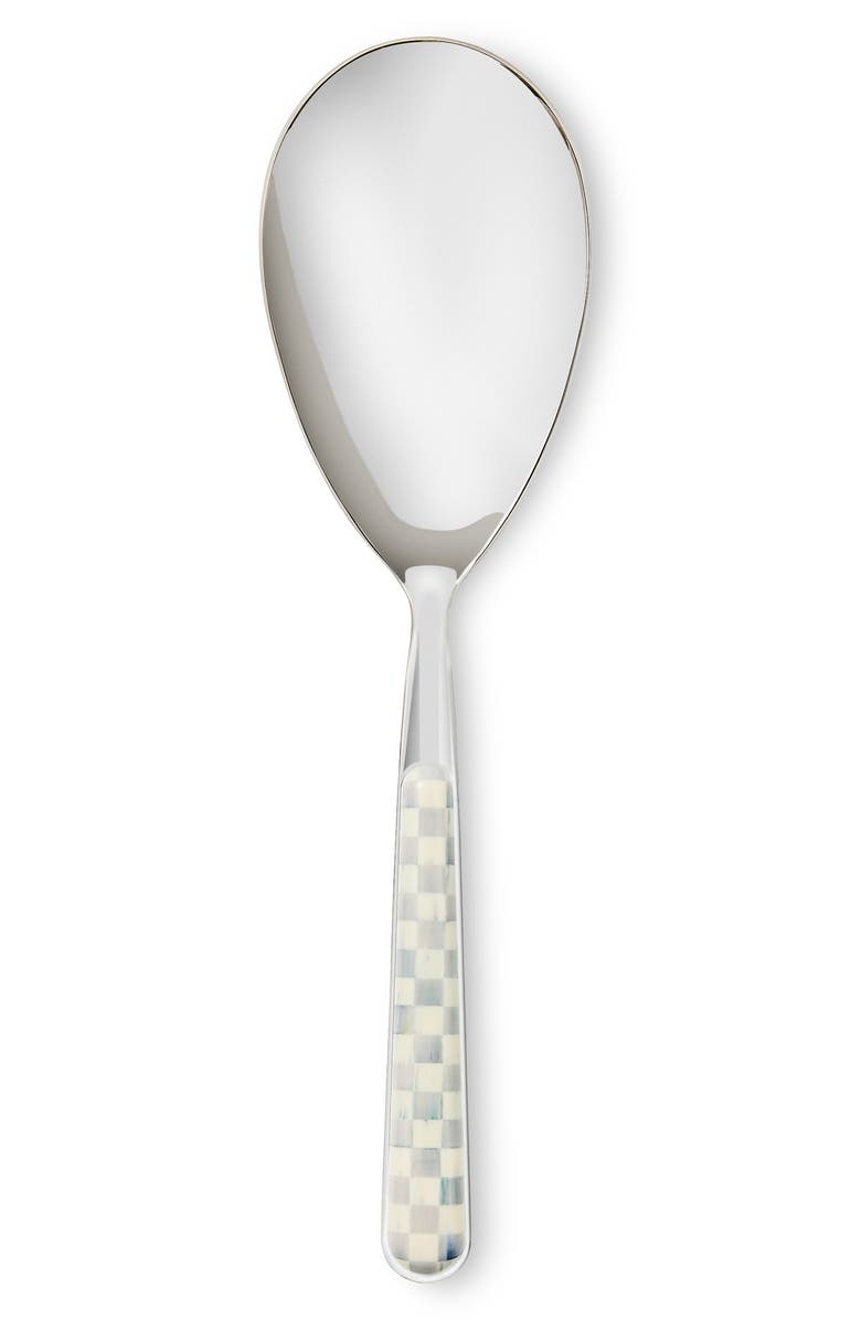 MACKENZIE CHILDS Sterling Check Bistro Serving Spoon, Main, color, Sterling