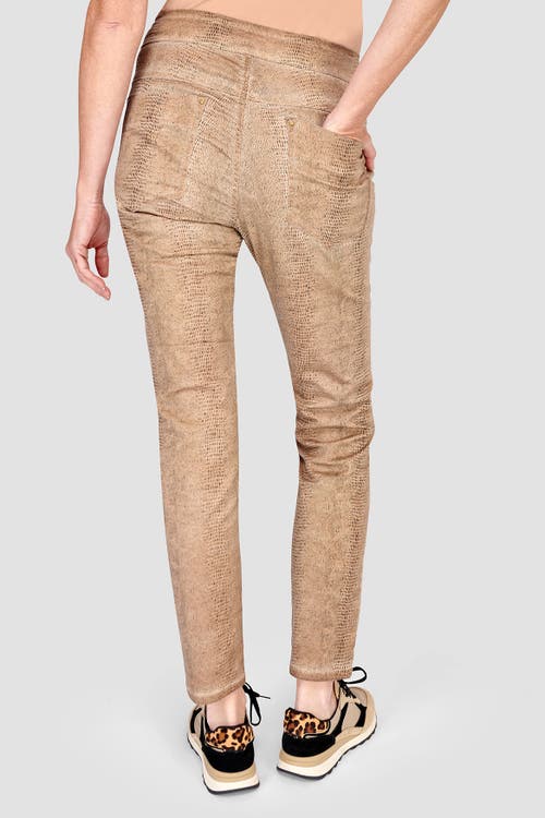 Alembika Serpent Print Slim-fit Stretch Jeans In Camel Serpent Print