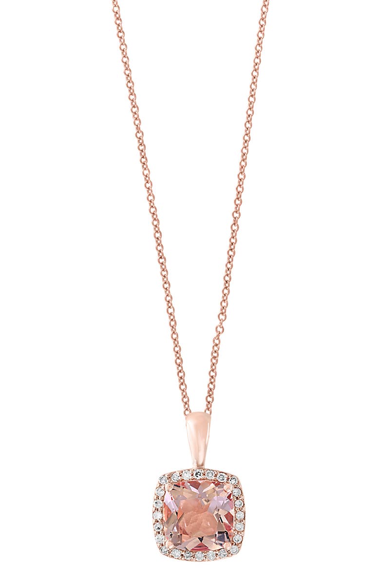 EFFY 14K Rose Gold, Diamond, & Morganite Pendant Necklace, Alternate, color,