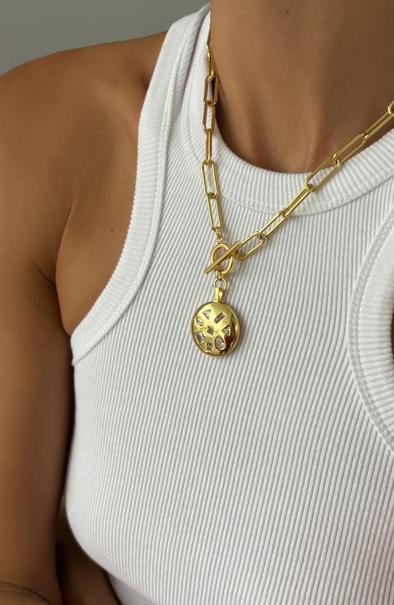 st. Moran Mixed Cubic Zirconia Toggle Necklace, Alternate, color, Gold