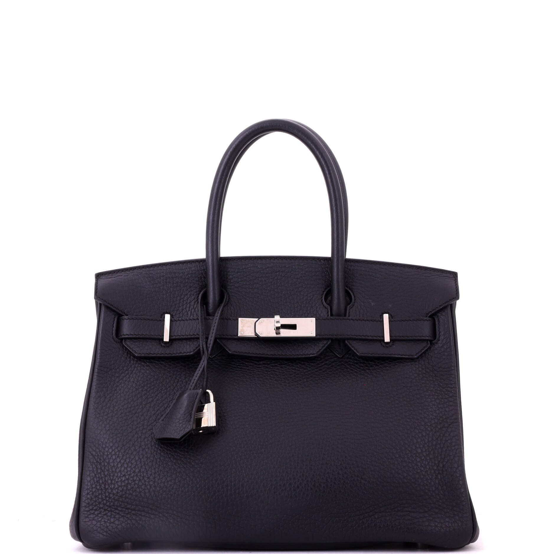 Birkin Handbag Black Clemence with Palladium Hardware 30, Main, color, Black