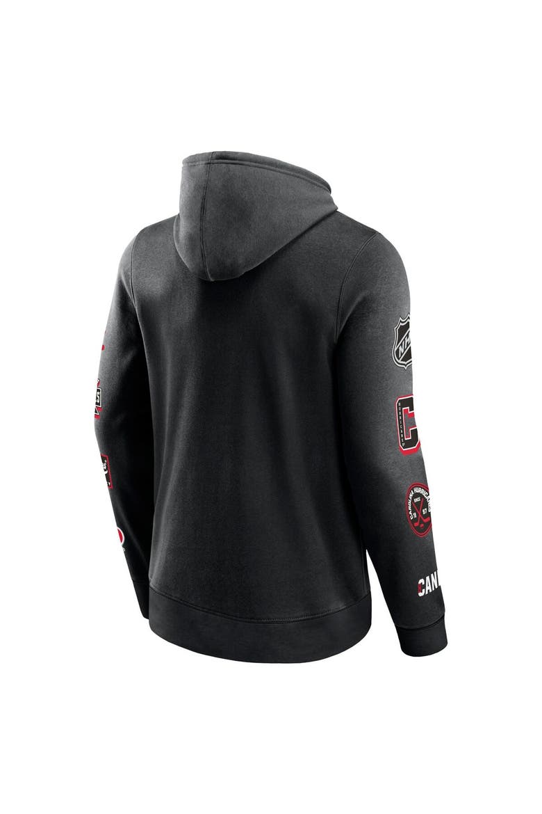 Men's Fanatics Branded Black Carolina Hurricanes Wild Winner Fleece Pullover Hoodie, Alternate, color, Black