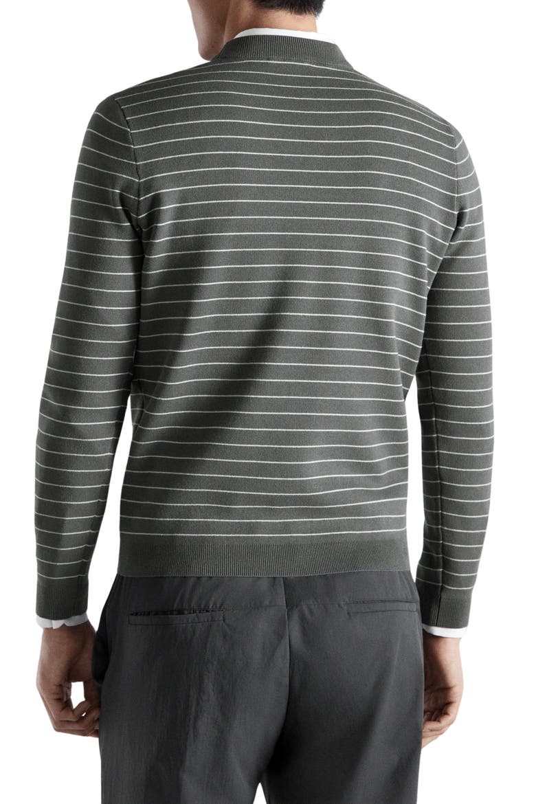 Comfort Stretch Stripe Jersey Sweater, Alternate, color, DARK GREY