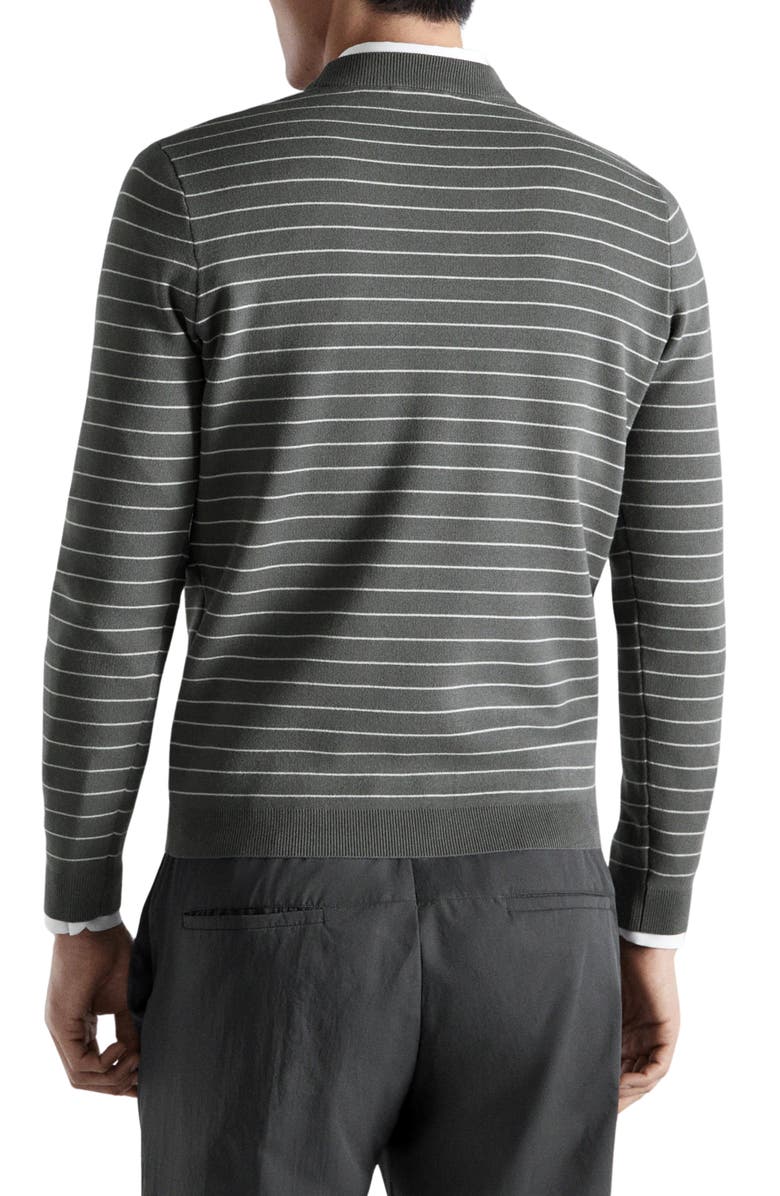 MANGO Comfort Stretch Stripe Jersey Sweater, Alternate, color, Dark Grey