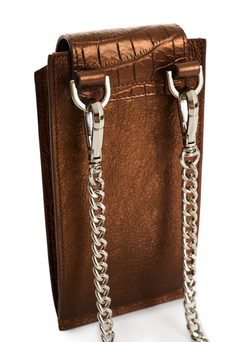 Serpia Folia Leather Phone Holder, Alternate, color, Bronze