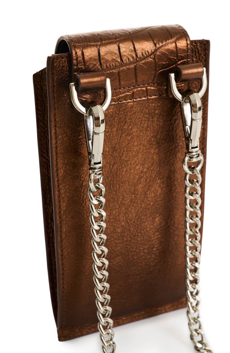 Velez Embossed Leather Phone Holder, Alternate, color, Bronze