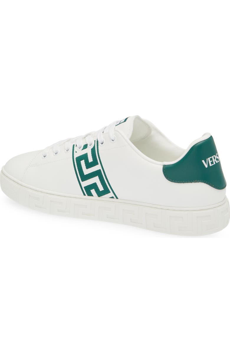 Versace Barocco Greca Jacquard Low Top Sneaker, Alternate, color, White/ Bosco Green