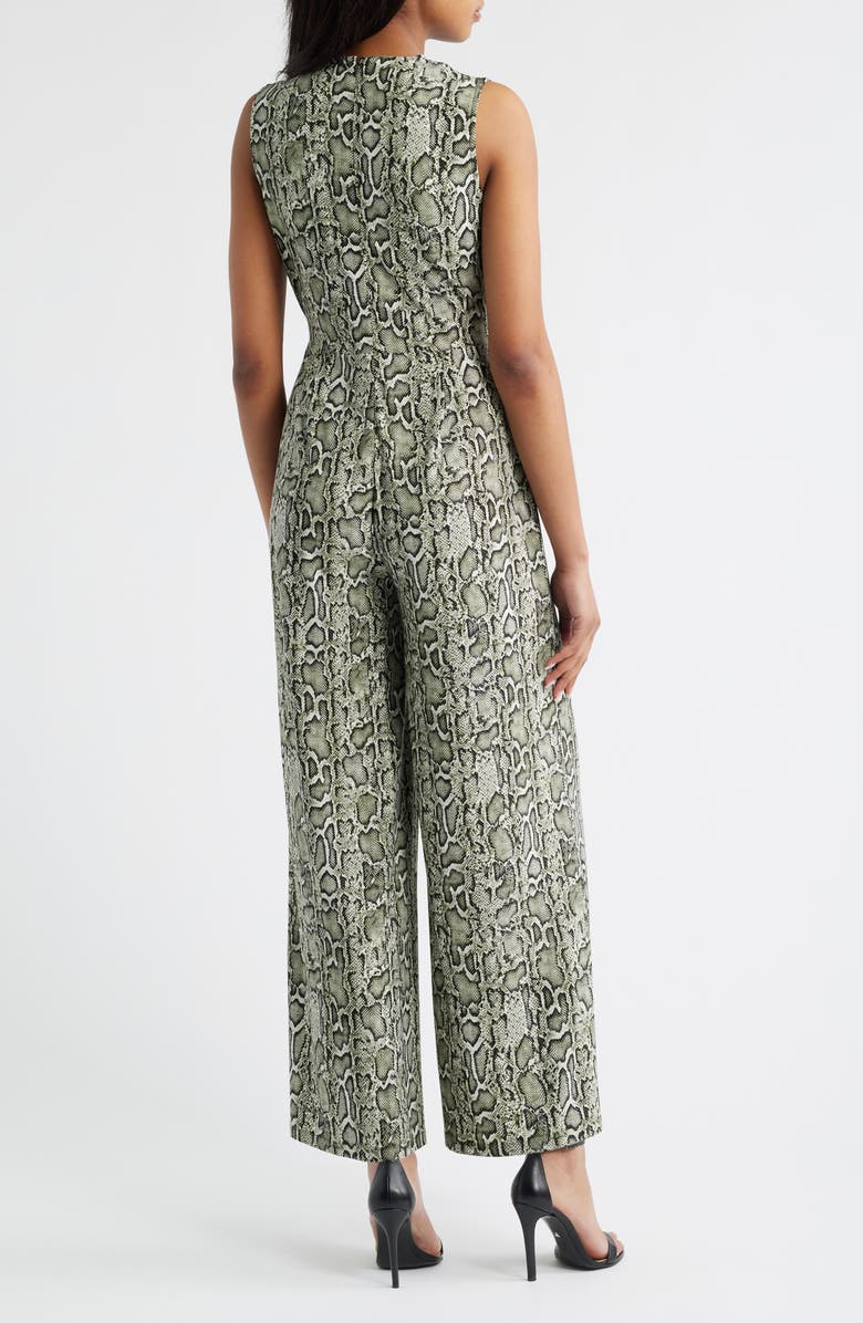 Anne Klein Wrap Bodice Print Jumpsuit, Alternate, color,