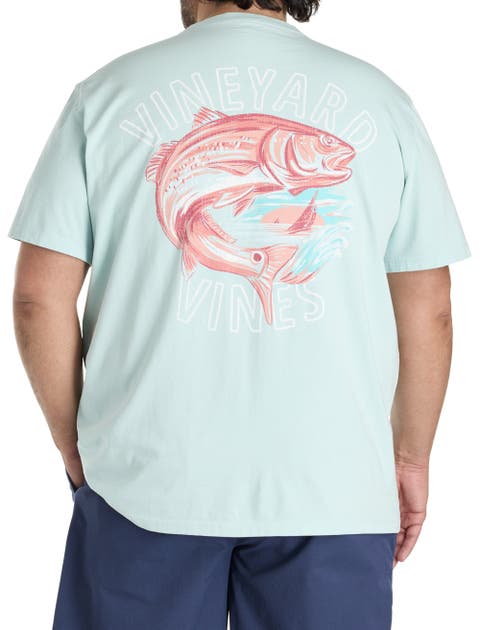 Big & Tall Painted Redfish Graphic Tee