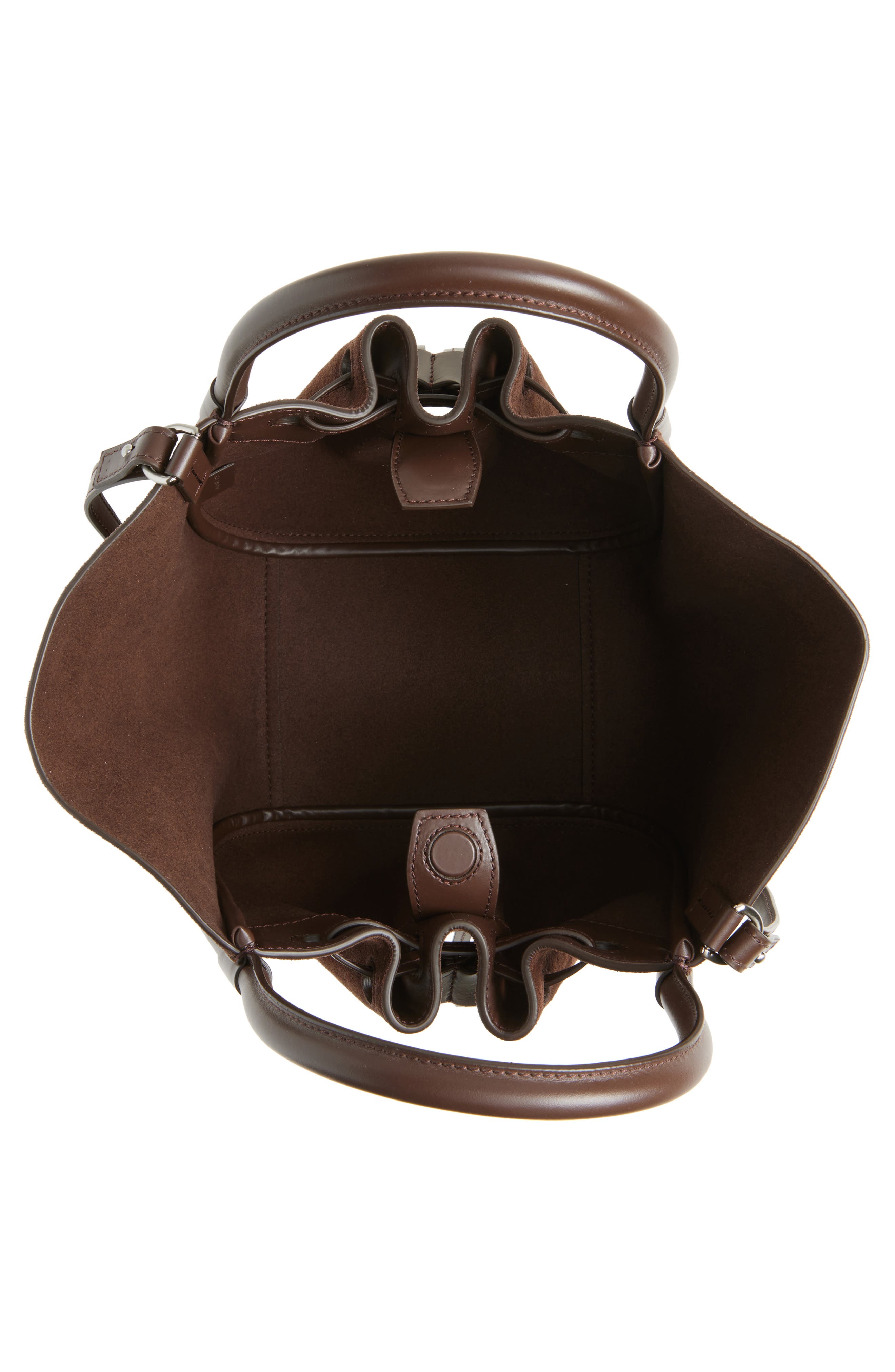 Proenza Schouler Small Ruched Suede Tote, Alternate, color, Chocolate