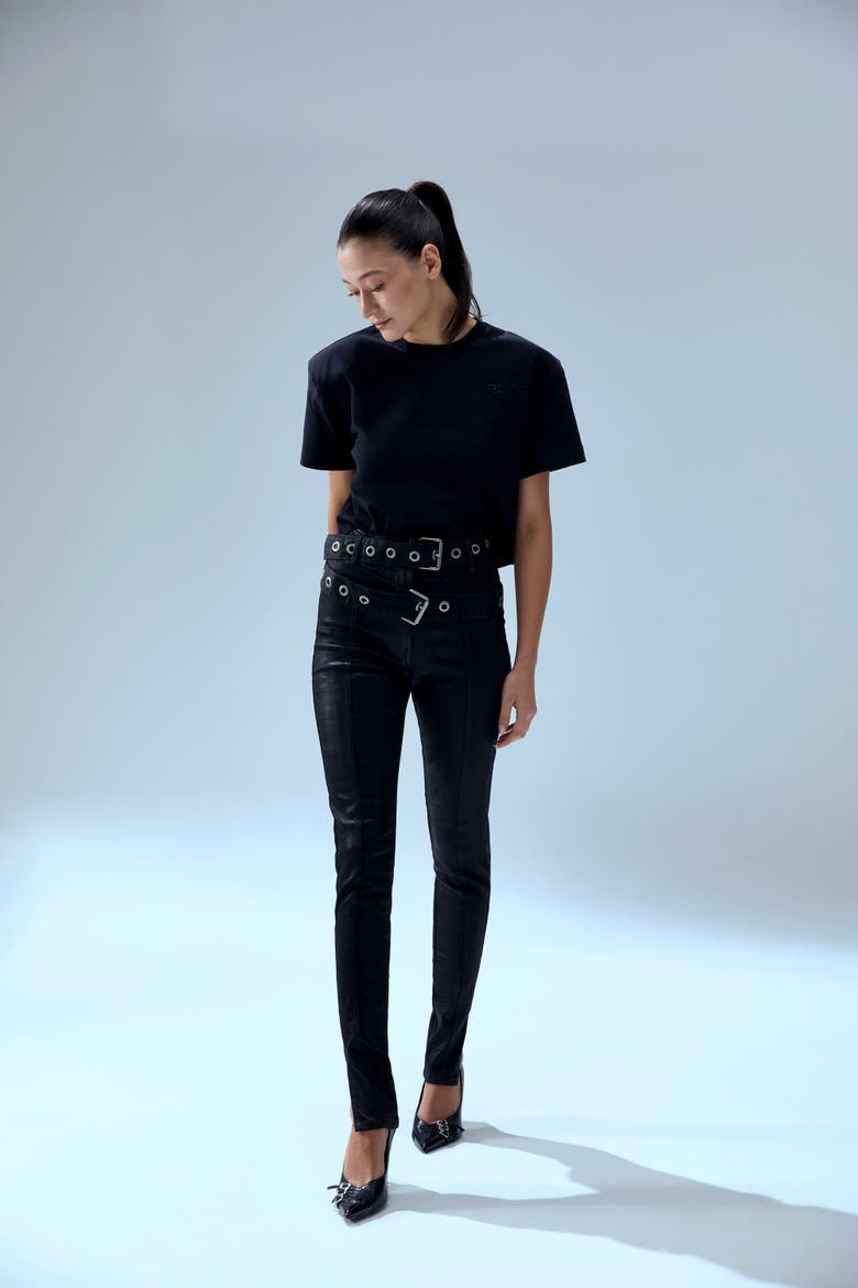 Your *Itch Two Belt Denim Pant, Alternate, color, BLACK