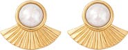 GABI RIELLE Noir Mother-of-Pearl Halo Stud Earrings