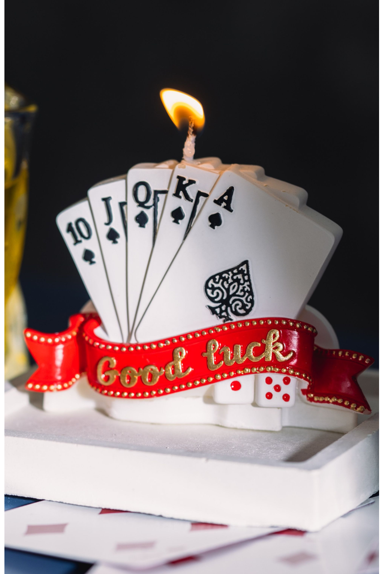 Poker Straight Flush Candle, Alternate, color, White / Red