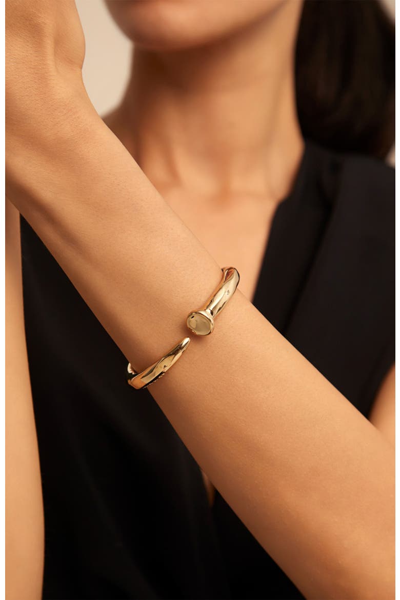 Bent Nail Bangle, Alternate, color, Gold