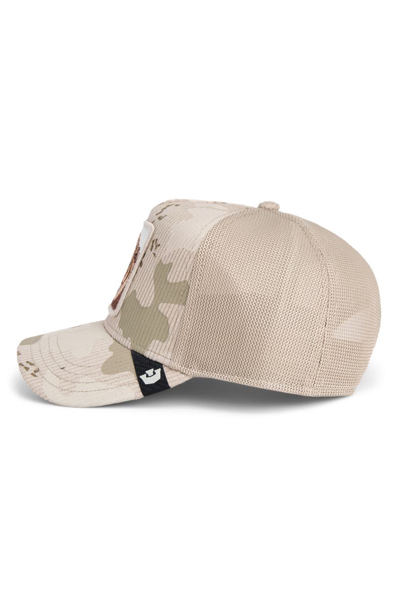 Goorin Bros. King Lion Camo Snapback Trucker Hat, Alternate, color, Biscuit