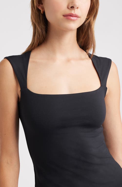 Open Edit Square Neck Tank In Black