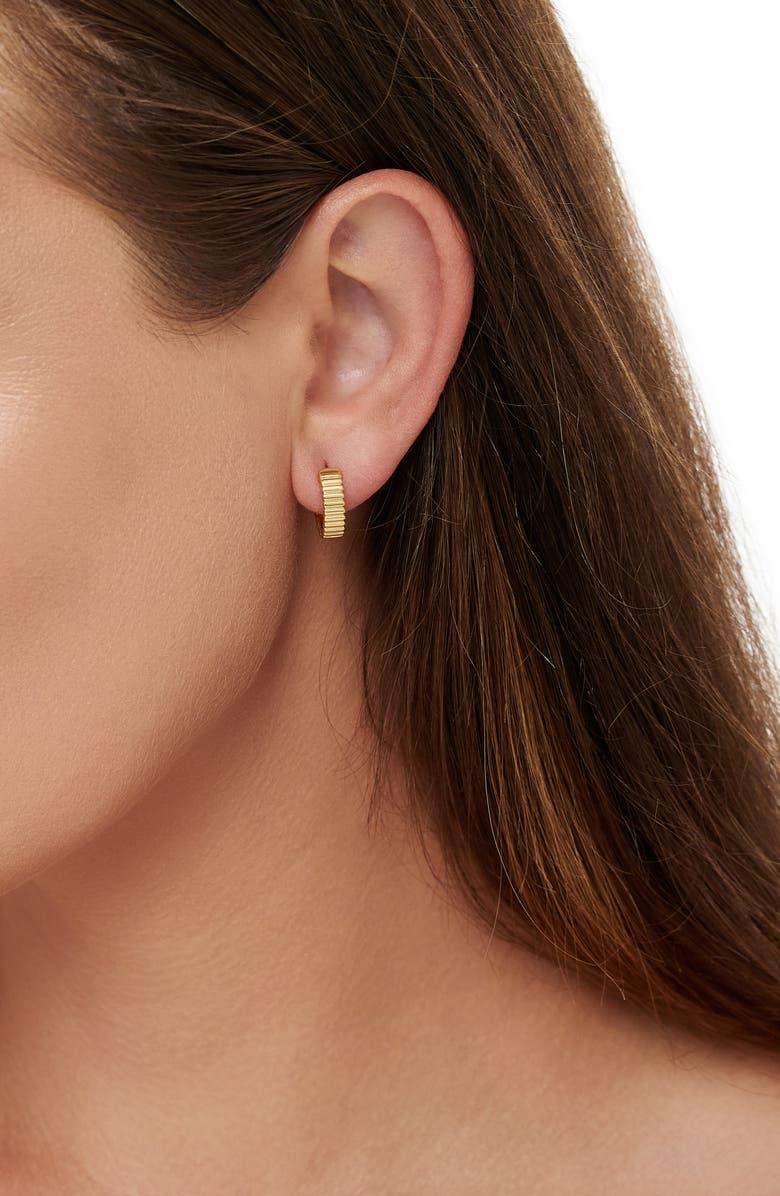 DEVATA Rib Hoop Earrings, Alternate, color, Gold