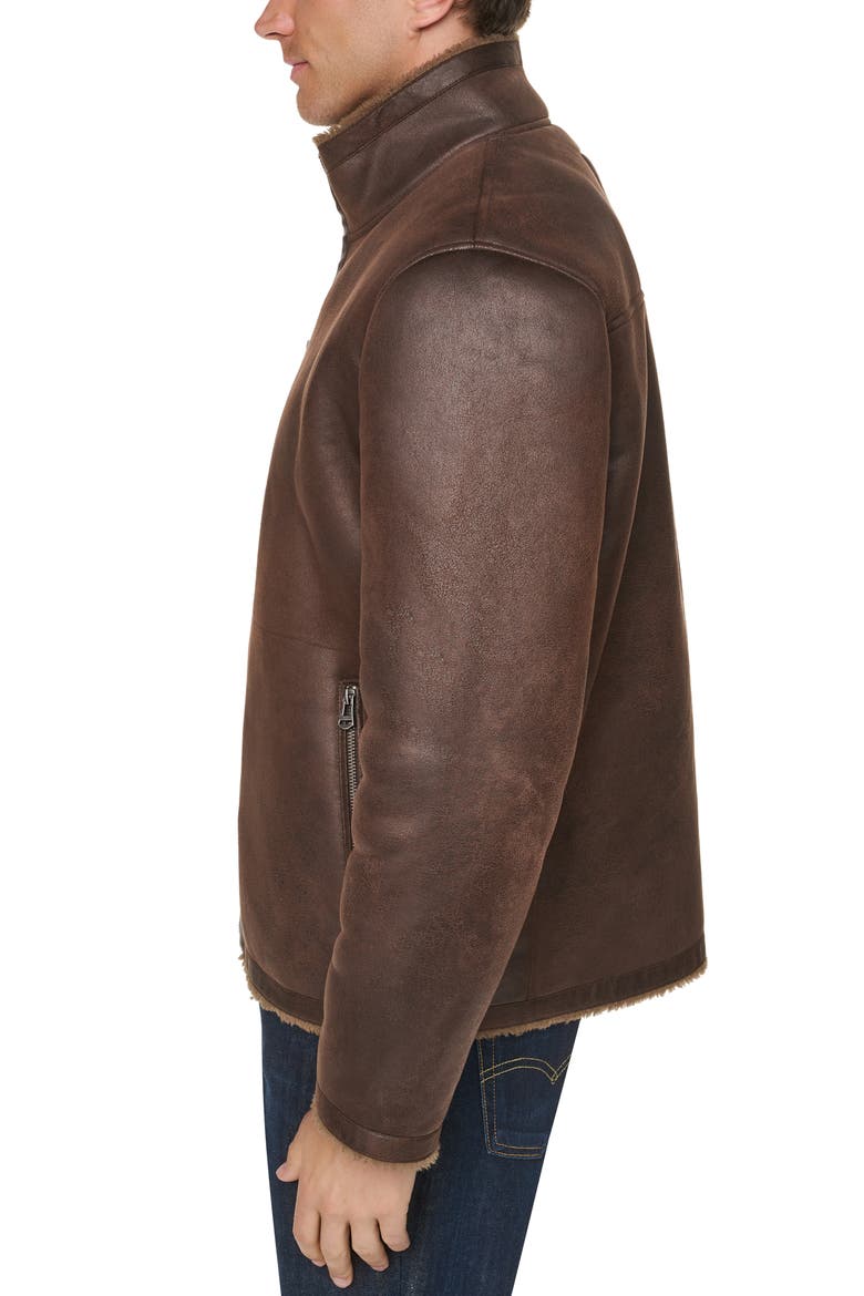 Faux Shearling Jacket, Alternate, color, DARK BROWN