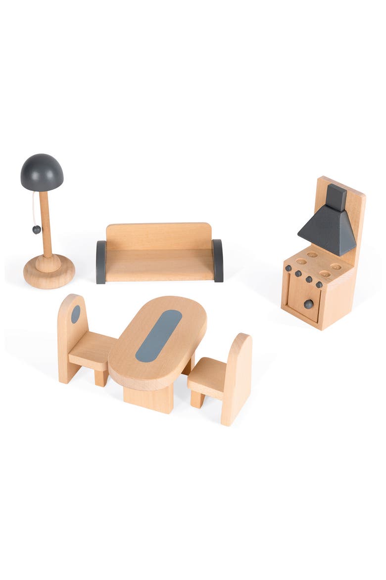 Wood Doll House, Alternate, color, PINK