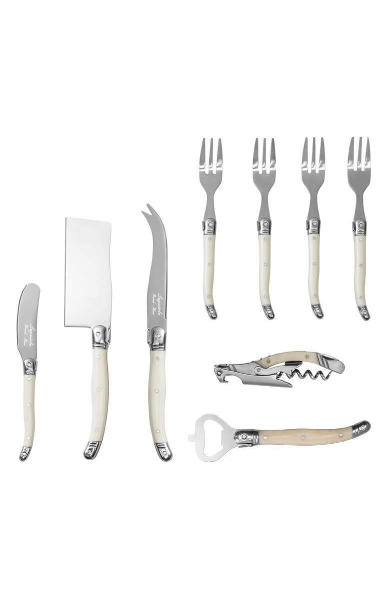 FRENCH HOME Essential 9-Piece Assorted Charcuterie Knife & Fork Set, Main, color, Faux Ivory