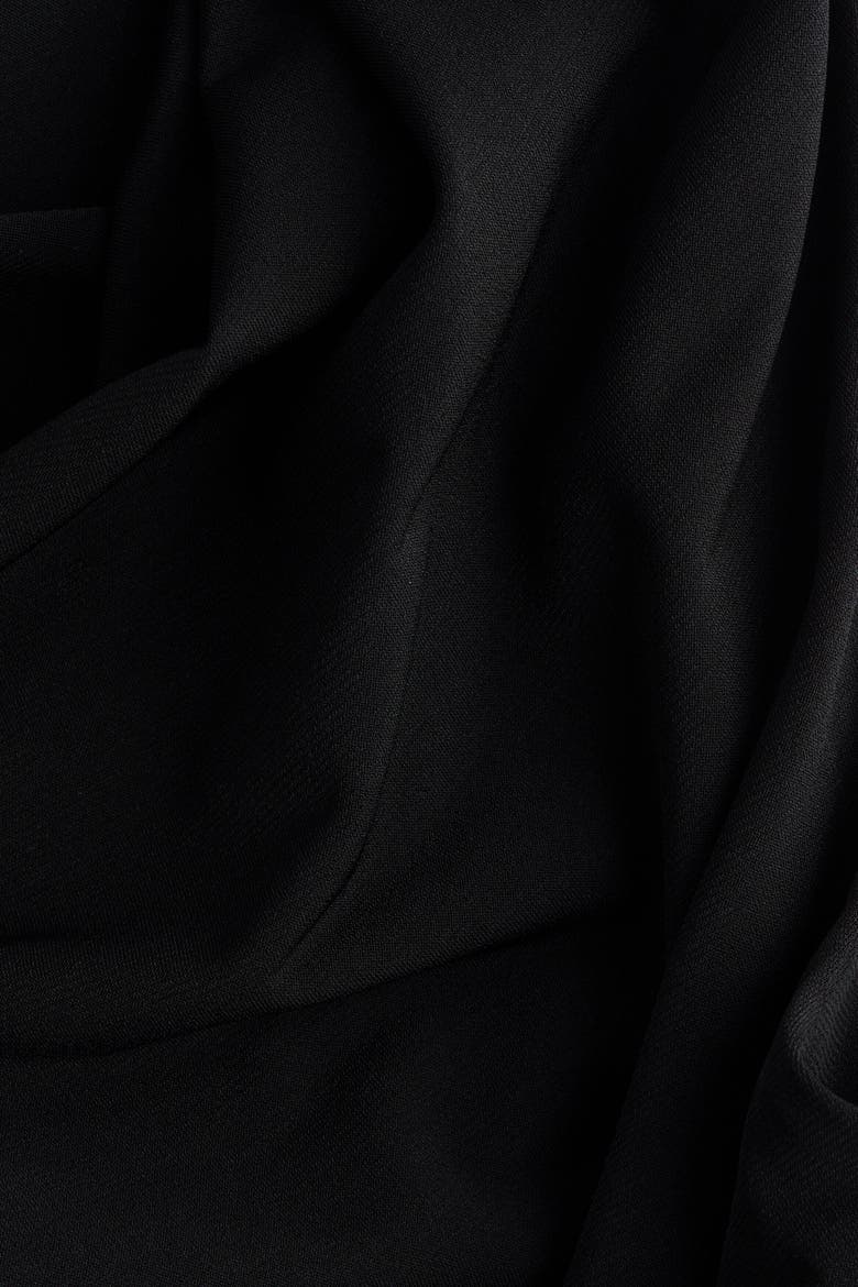 Draped Top With Stand-up Collar, Alternate, color, Black