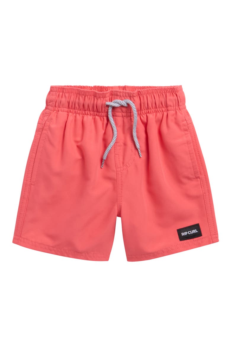 Kids' Offset Volley Swim Trunks, Main, color, WASHED RED